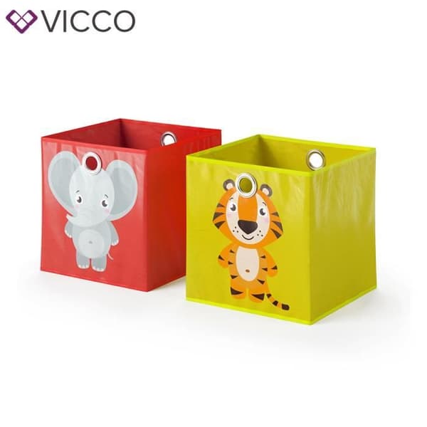 VICCO set med 2 hopfällbara lådor 30x30 cm hopfällbara låda för barn förvaringslåda korghylla 4251421933415