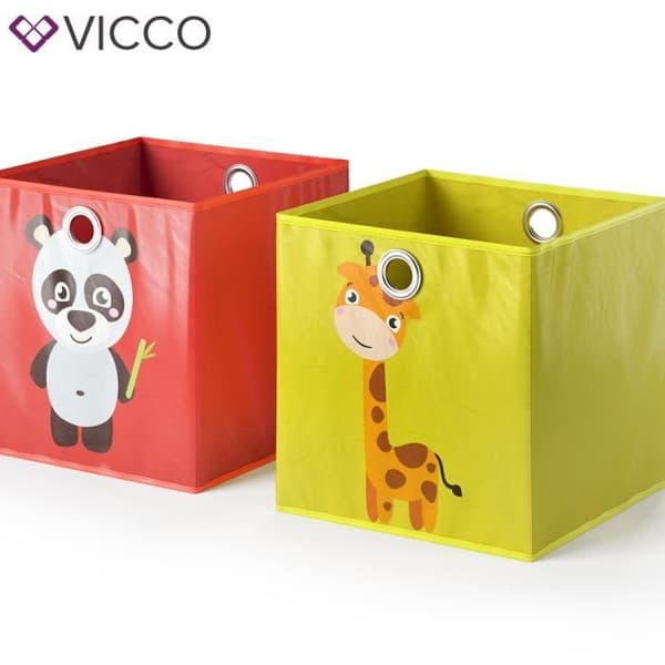 VICCO set med 2 hopfällbara lådor 30x30 cm hopfällbara låda för barn förvaringslåda korghylla 4251421933415
