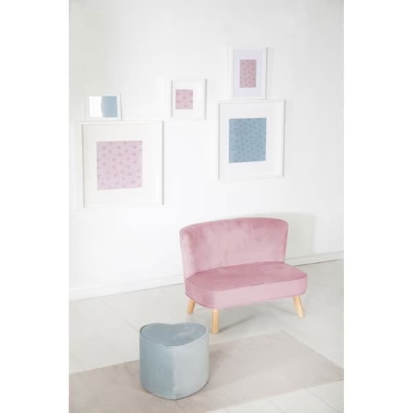 ROBA barnsoffa i sammet Lil soffa - skandinavisk stil - massivt trä ben - rosa