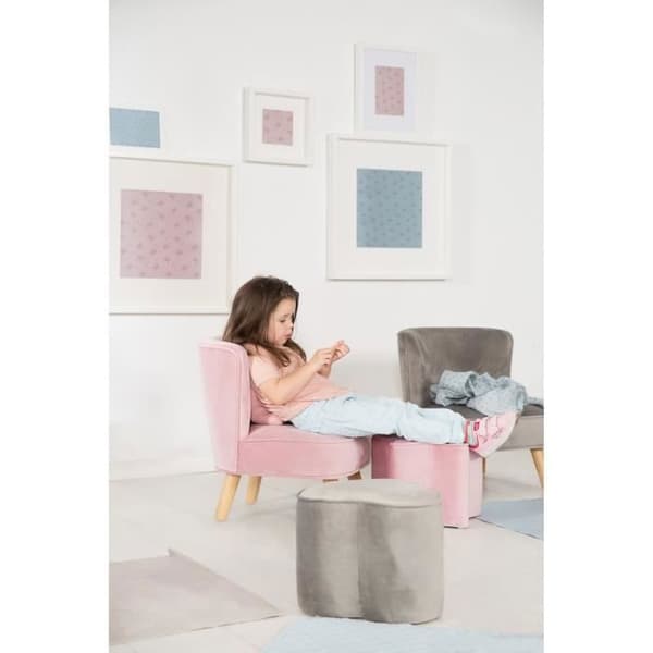 ROBA barnsoffa i sammet Lil soffa - skandinavisk stil - massivt trä ben - rosa