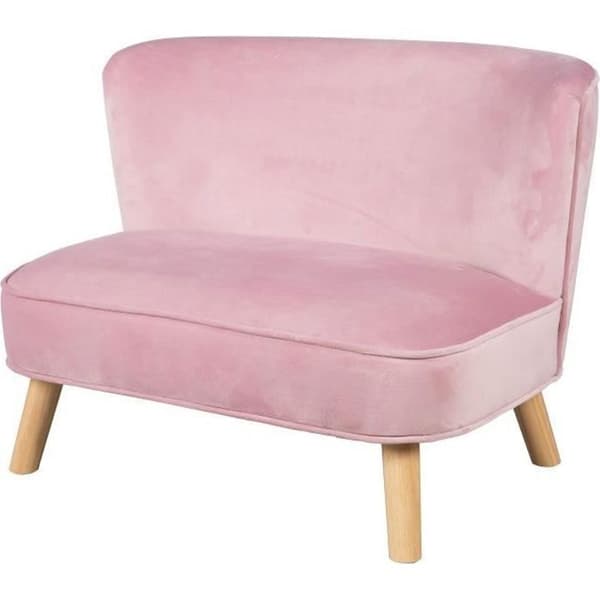 ROBA barnsoffa i sammet Lil soffa - skandinavisk stil - massivt trä ben - rosa