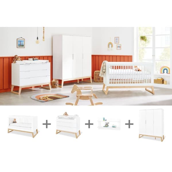 Rootz Nursery 'Bridge' -sarja - vauvan huonekalut - pikkulasten sarja - korkealaatuinen viimeistely - pinnasänky 150x76x94cm, yksikkö 120x77x101cm, va