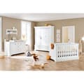Miniatyrbillede 1 af 11: Rootz Emilia 3-delt børneværelsessæt - Babymøbler - Børneværelsessuite - Omdannes til juniorseng - Tremmeseng: 151x81x88cm, Garderobe: 166x58x208cm