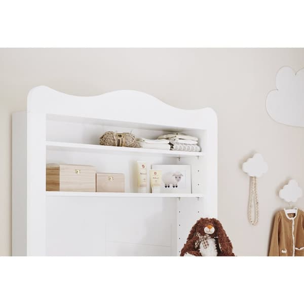 Rootz 'Florentina' Nursery Set - Baby Furniture - Kids Room Set - Convertible Cot Bed - White - Cot 146x76x87cm, Garderobe 140x57x180cm