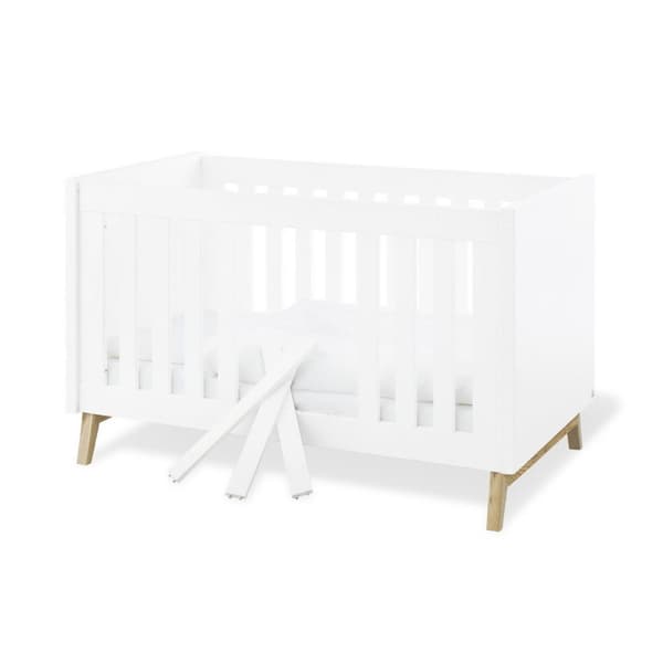 Rootz 2 -osainen sarja 'Riva' Cot Bed - Nursery Bed - Cabriolet Bed - Matt Finish - 149cm x 78cm x 88cm ja laaja vaihtuva yksikkö 115cm x 78cm x 105cm