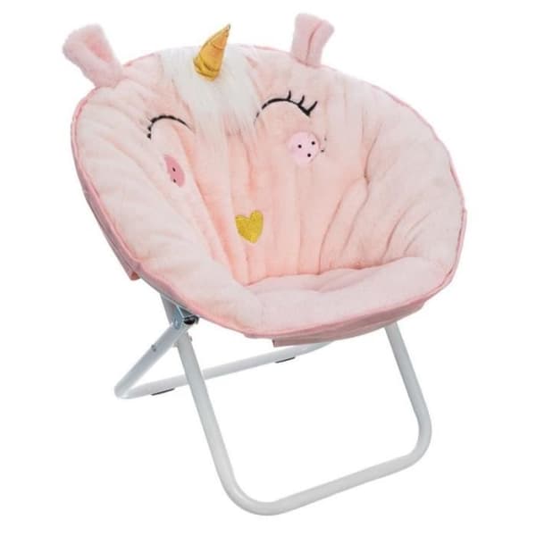 Hopfällbar Barnfåtölj "Unicorn" 50cm Rosa