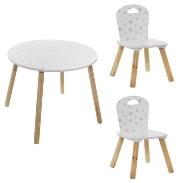 Set Bordduk rosa + 2 stolar stjärnor Atmosphera