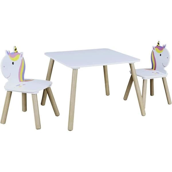 Tabell och 2 barnstolar Enhörning Lily