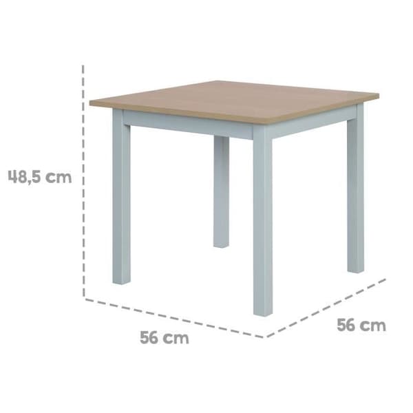 ROBA Ensemble Table + 2 Stolar Barn Woody - Spel- och Lärbord - Repur av repor - Grå / Trädekor