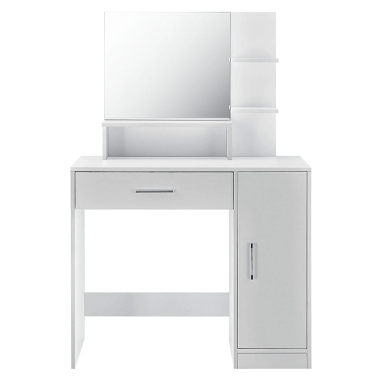Sminkbord - Sminkbord - Med Spegel - 90X38X137,5 Cm - Vit