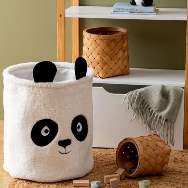 Pandaback "Andy" svart och vit D35x40cm - Atmosphera inredningsskapare - Vit