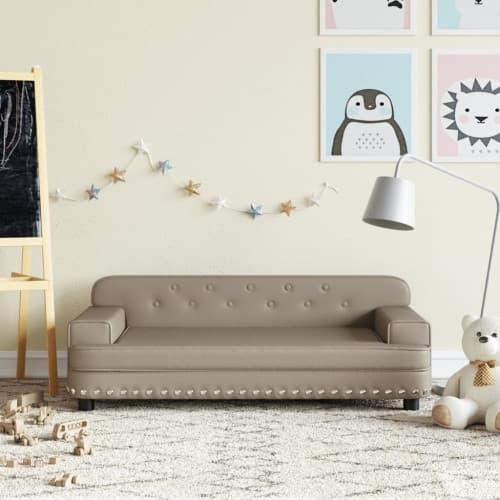 Barnsoffa cappuccino 90x53x30 cm konstläder