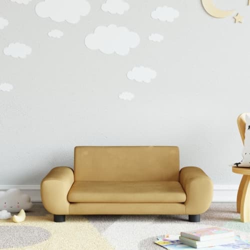 Barnsoffa brun 70x45x33 cm sammet