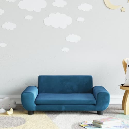 Barnsoffa blå 70x45x33 cm sammet