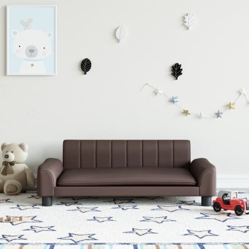 Barnsoffa brun 90x53x30 cm konstläder