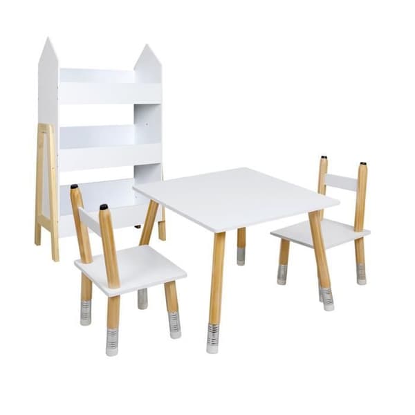 Barnrum Kille Bibliotek Bord Stolar Atmosphera