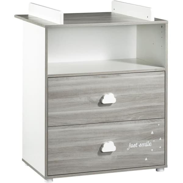 Komplett babyrum - Säng 120x60, skötbord och garderob - BABY PRICE - SMILE - Kalia ek