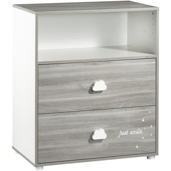 Komplett babyrum - Säng 120x60, skötbord och garderob - BABY PRICE - SMILE - Kalia ek