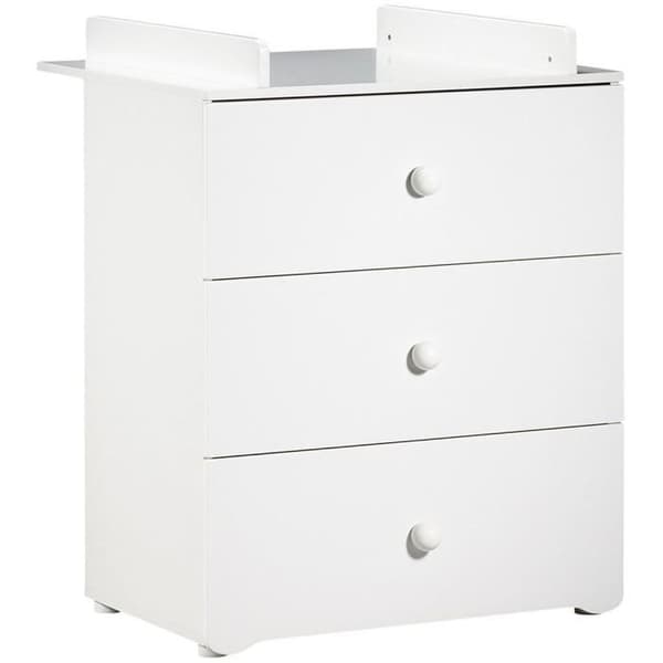 Chambre baby duo Basic boule: Säng 120x60, skötbord - Babyprice - Vit