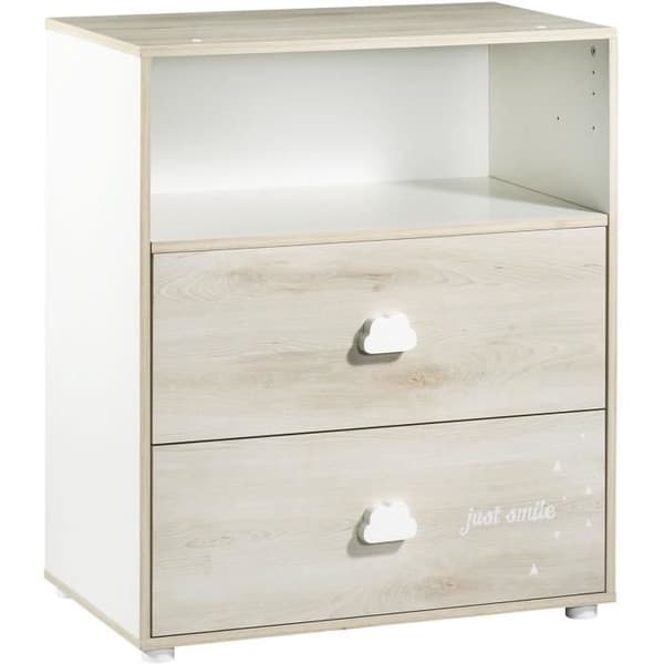 Komplett babyrum - Säng 120x60 och skötbord - BABY PRICE - SMILE - Askgrå