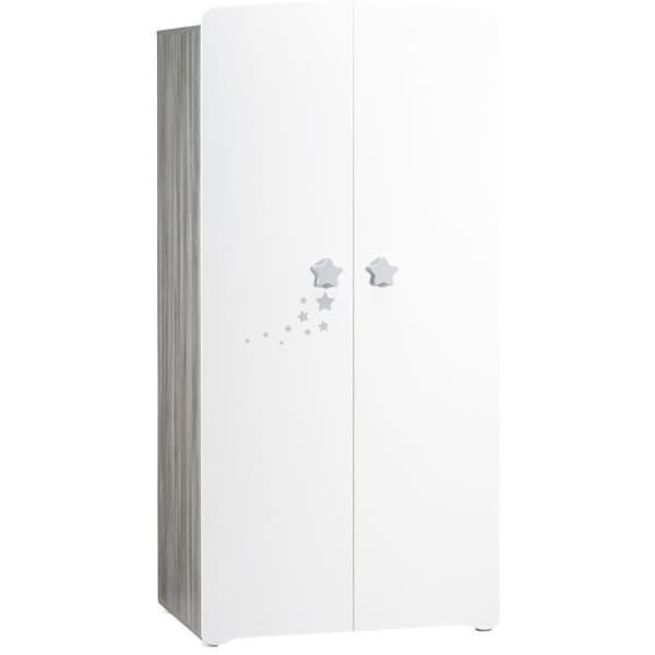 Chambre bébé trio Nao: säng 120x60, skötbord och garderob - Babyprice - Vit