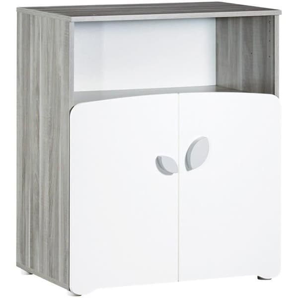 Chambre baby trio Leaf: säng 120x60, skötbord och garderob - Babyprice - Vit