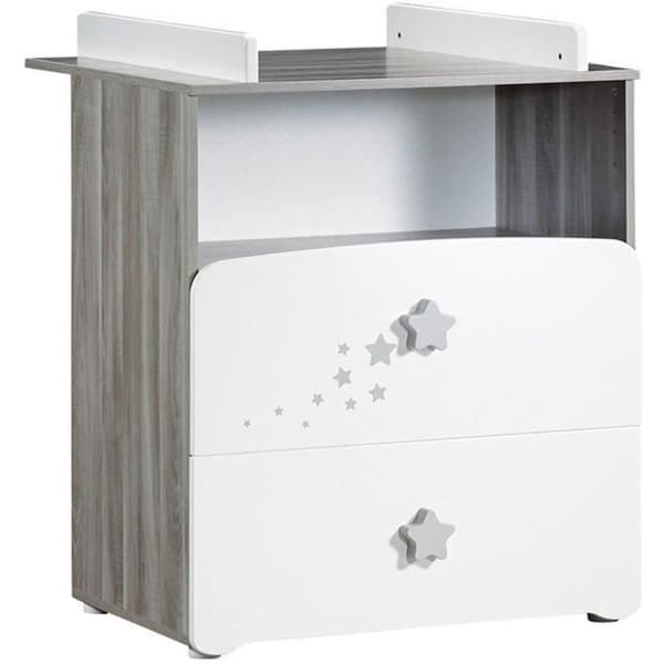 Chambre bébé duo Nao: säng 120x60, skötbord - Babyprice - Vit