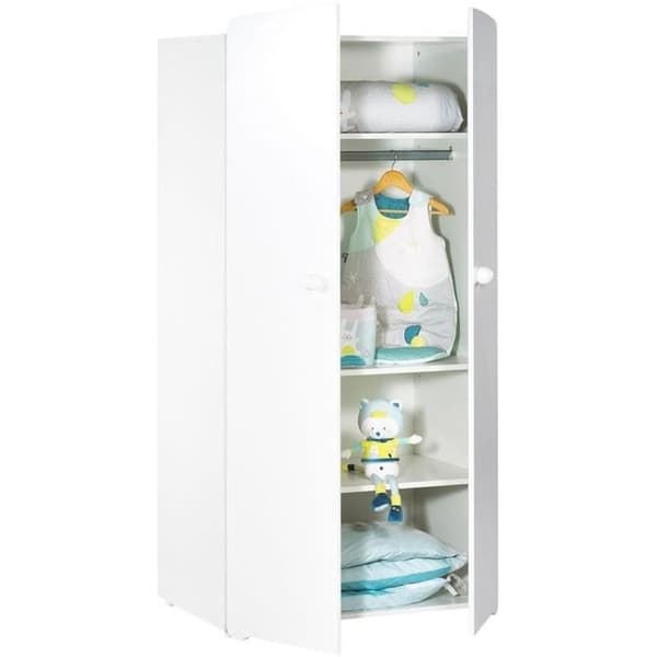Sängset för baby trio Basic boule: Säng 120x60, skötbord och garderob - Babyprice - Vit