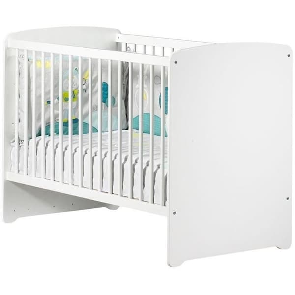 Sängset för baby trio Basic boule: Säng 120x60, skötbord och garderob - Babyprice - Vit
