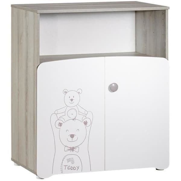 Babyutrymme Trio Teddy: säng 120x60, skötbord och garderob - Babyprice - Vit