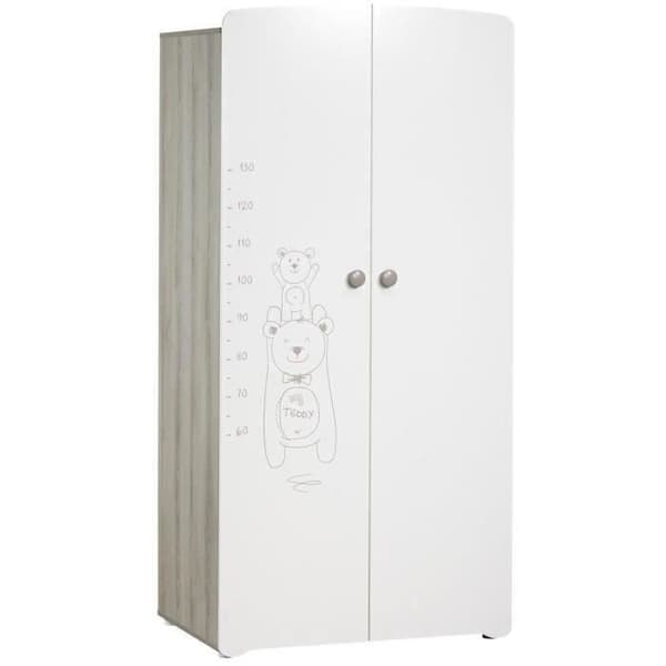 Babyutrymme Trio Teddy: säng 120x60, skötbord och garderob - Babyprice - Vit