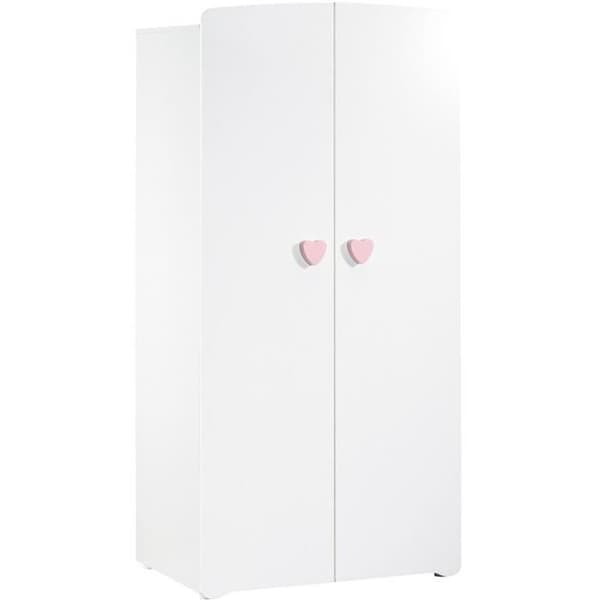 Bebisäng trio Basic hjärta: säng 120x60, skötbord och garderob - Babyprice - Vit