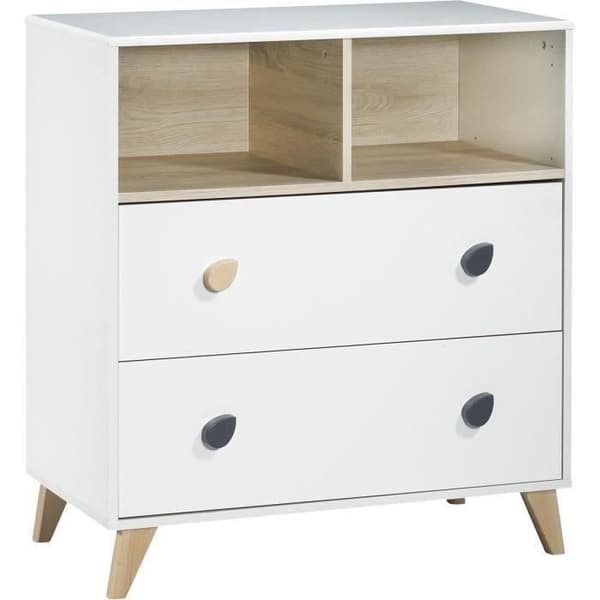 Bebiskrum SV - Säng 120x60 + Skötbord med 2 lådor droppar - SAUTHON