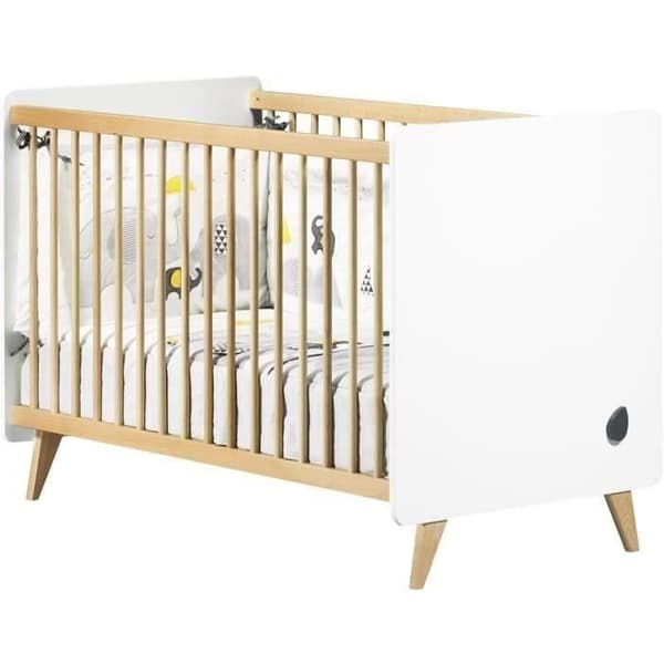 Bebiskrum SV - Säng 120x60 + Skötbord med 2 lådor droppar - SAUTHON