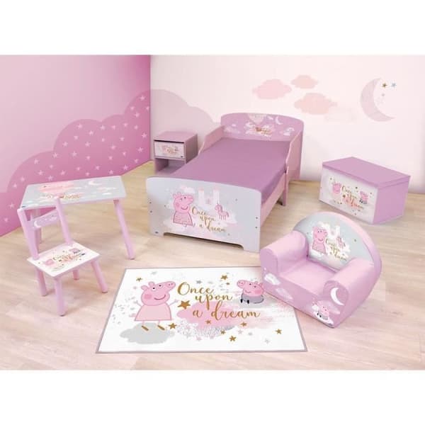 Roligt hus peppa gris drömbord h.41,5 x b.60 x d. 40 cm med stol h.49,5 x b.31 x d.31,5 cm för barn