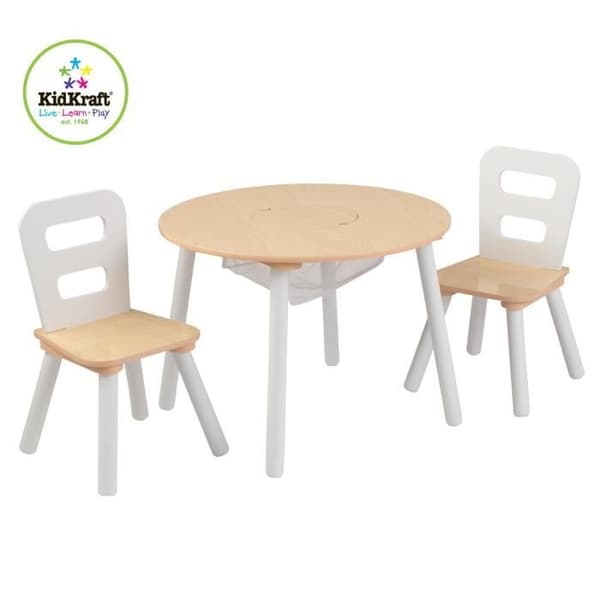 KIDKRAFT runt bord + 2 stolar