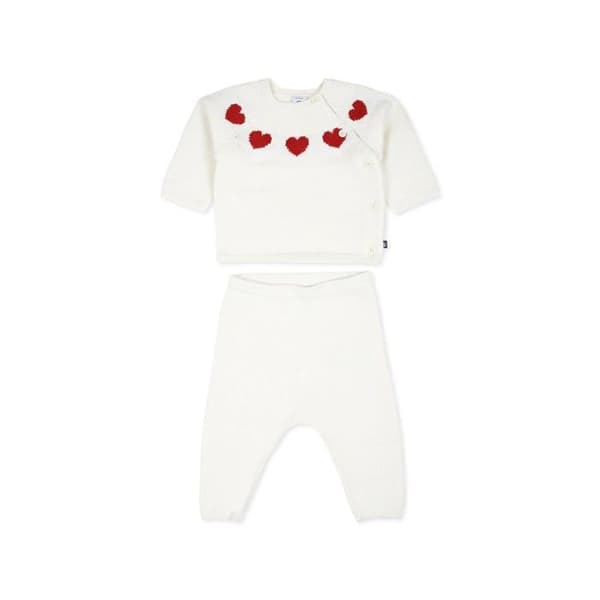 Babystol - babymöbel Petit bateau A0AXZ Set med 2 delar Långärmad Unisex Baby, Marshmallow/Corrida 18 månader