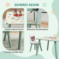 Miniatyrbillede 5 af 9: Børnebord med 2 Stole, ZONEKIZ, 60x60x44 cm, Grøn