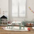Miniatyrbillede 8 af 9: Børnebord med 2 Stole, ZONEKIZ, 60x60x44 cm, Grøn