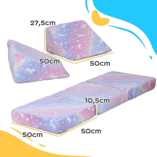 Leksoffa för Barn, 50x48x27.5 cm, 50x50x10.5 cm, Rosa