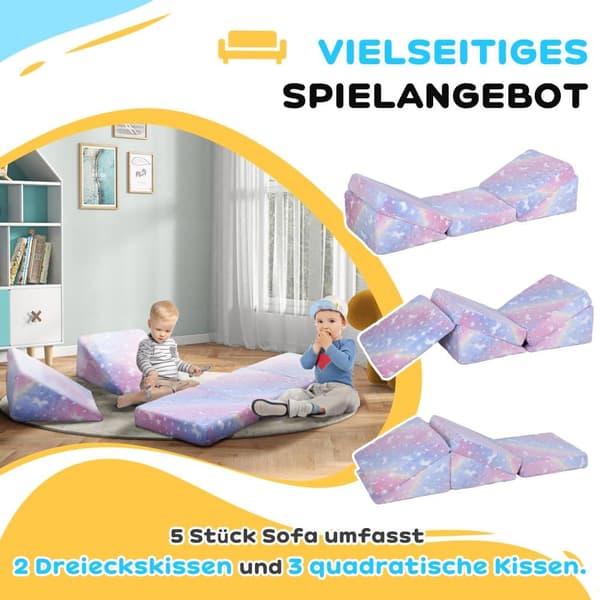 Leksoffa för Barn, 50x48x27.5 cm, 50x50x10.5 cm, Rosa