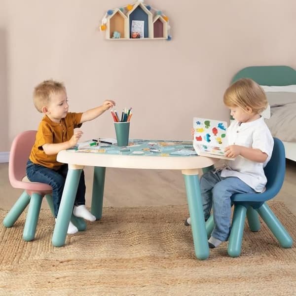 Little Smoby - Blå barnstol - Blå ben - Inomhus och utomhus - UV-skyddad