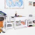 Miniatyrbild 1 av 2: Barnbord med 2 stolar vit MDF