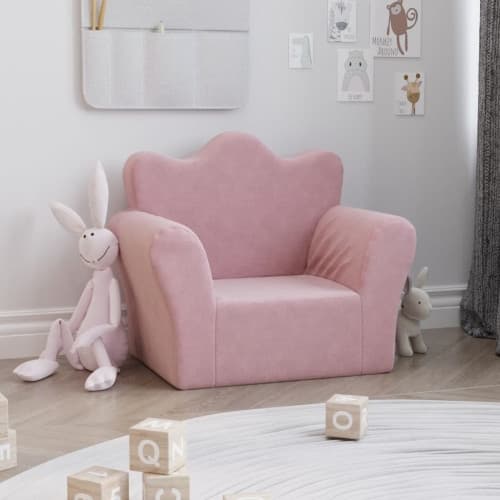 Barnsoffa rosa mjuk plysch