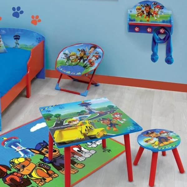 Fällbar månstol för barn - FUN HOUSE - Paw Patrol - Blå och röd - Mått L 52 x D 45 x H 48 cm