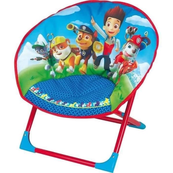 Fällbar månstol för barn - FUN HOUSE - Paw Patrol - Blå och röd - Mått L 52 x D 45 x H 48 cm