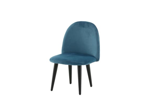 FURNLUX BARNRUMSSTOL SAMMET BLÅ & SVART 40CM