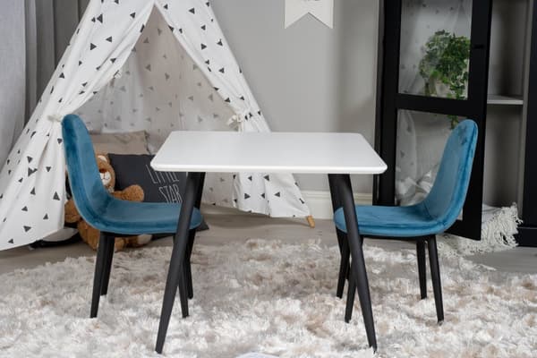 FURNLUX BARNRUMSSTOL POLARBLÅ & SVART 33CM