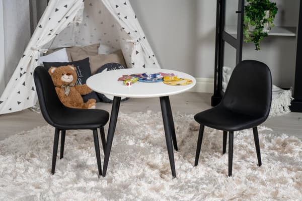 FURNLUX BØRNEVÆRELSESBORD PLAZA HVID & SORT 60CM