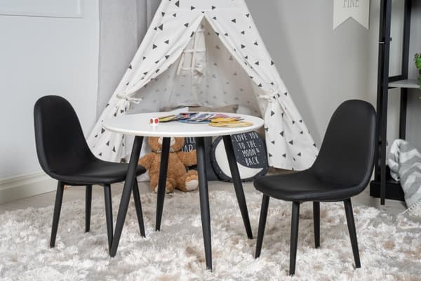 FURNLUX BØRNEVÆRELSESBORD PLAZA HVID & SORT 60CM